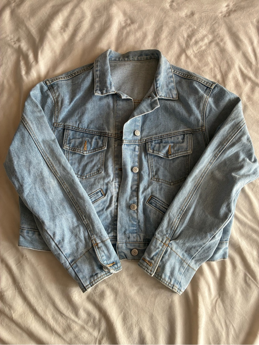 John Galt Brandy Melville Light Wash Cropped Denim Jean Jacket